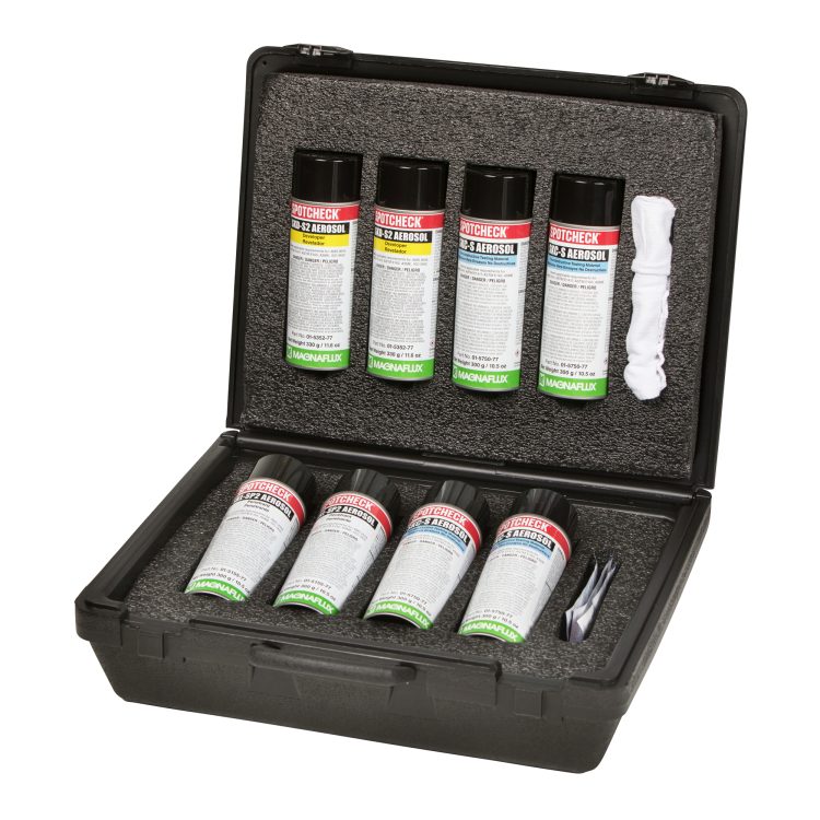 Penetrant inspection visible solvent removable kit